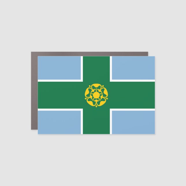Flag of Derbyshire Car Magnet (Front)