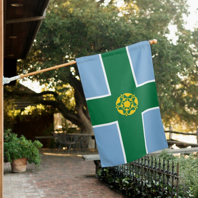 Flag of Derbyshire (County of England, UK) (In SItu)