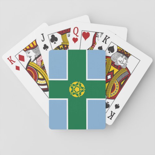 Flag of Derbyshire County of England UK Poker Cards
