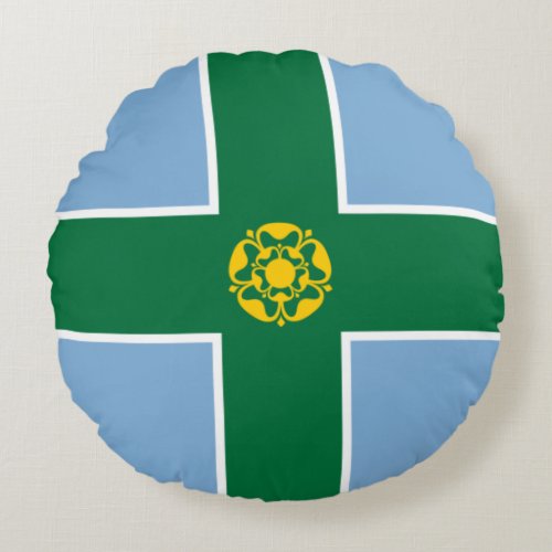 Flag of Derbyshire County of England UK Round Pillow