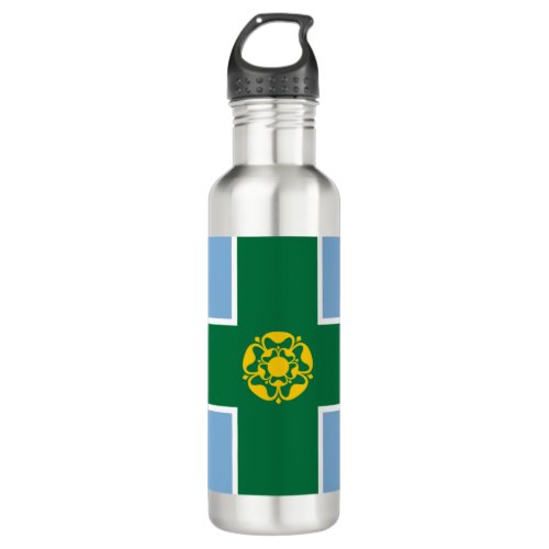 Flag of Derbyshire County of England UK Stainless Steel Water Bottle