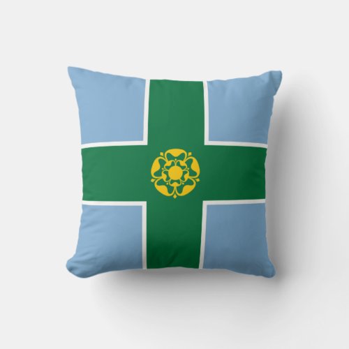 Flag of Derbyshire County of England UK Throw Pillow