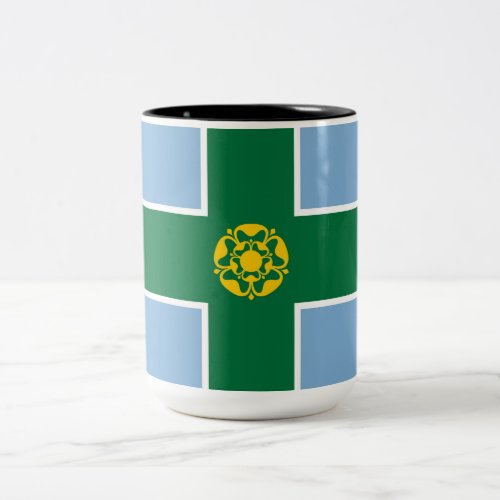 Flag of Derbyshire County of England UK Two_Tone Coffee Mug