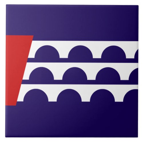Flag of Des Moines Iowa City Ceramic Tile