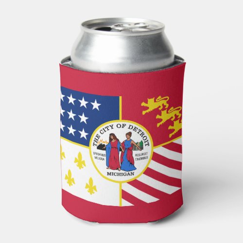 Flag of Detroit Michigan Can Cooler