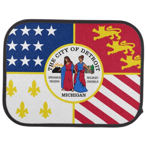 Flag of Detroit Michigan Car Floor Mat