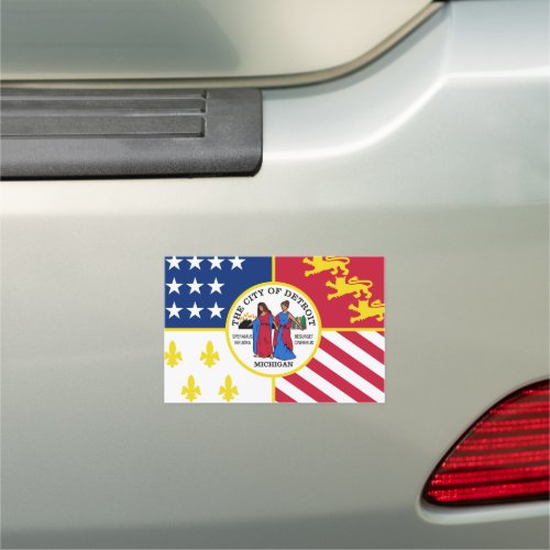 Flag of Detroit Michigan  Car Magnet