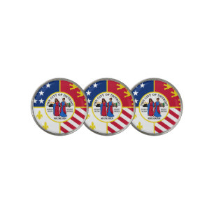 Flag of Detroit, Michigan Golf Ball Marker