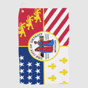 Flag of Detroit, Michigan Golf Towel