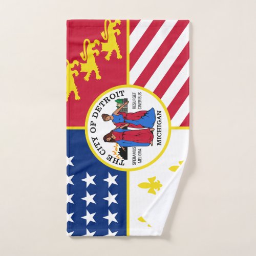 Flag of Detroit Michigan Hand Towel