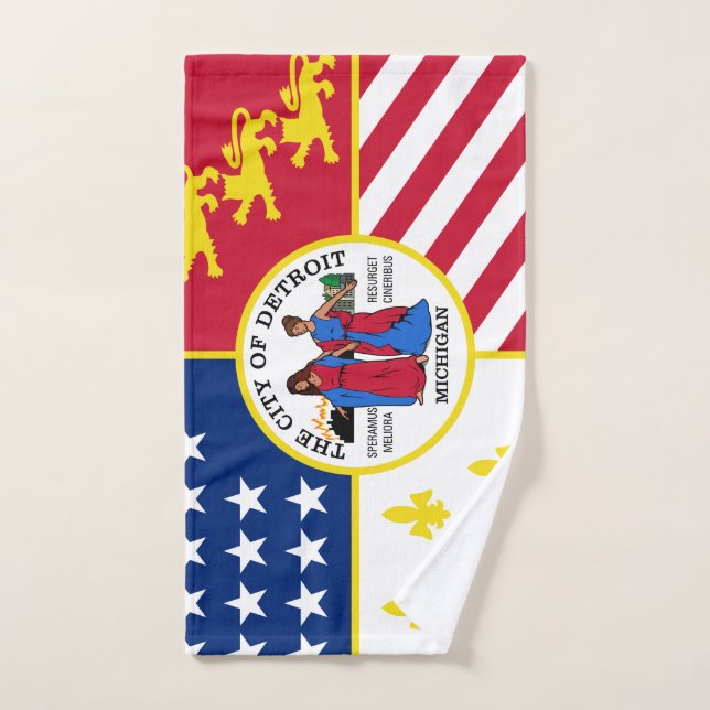 Flag of Detroit, Michigan Hand Towel (Hand Towel)