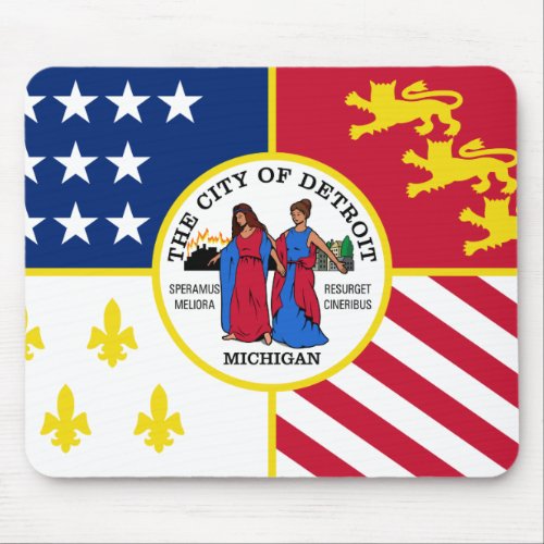 Flag of Detroit Michigan Mouse Pad