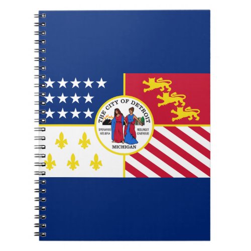 Flag of Detroit Michigan Notebook