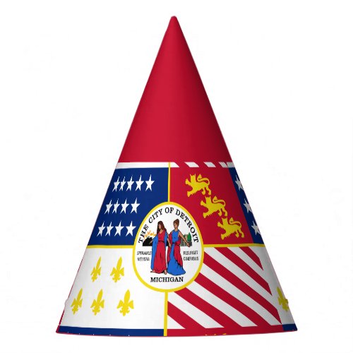 Flag of Detroit Michigan Party Hat