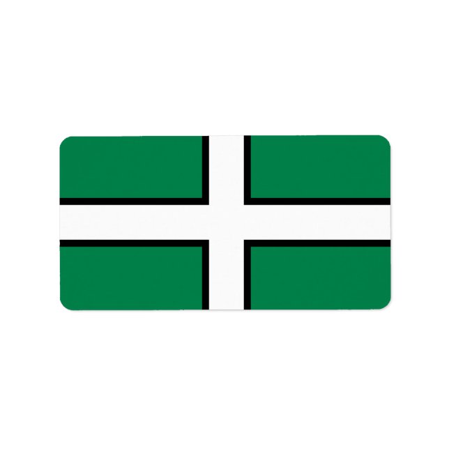 Flag of Devon County, England Labels (Front)