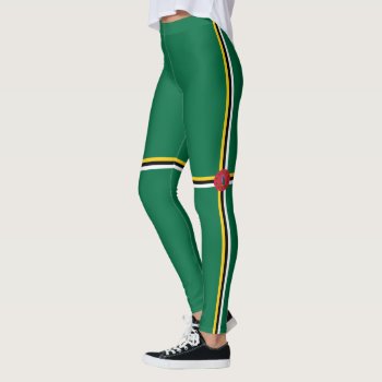 Flag Of Dominica Leggings by Flagosity at Zazzle