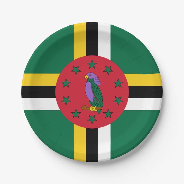 Flag of Dominica Paper Plates (Front)