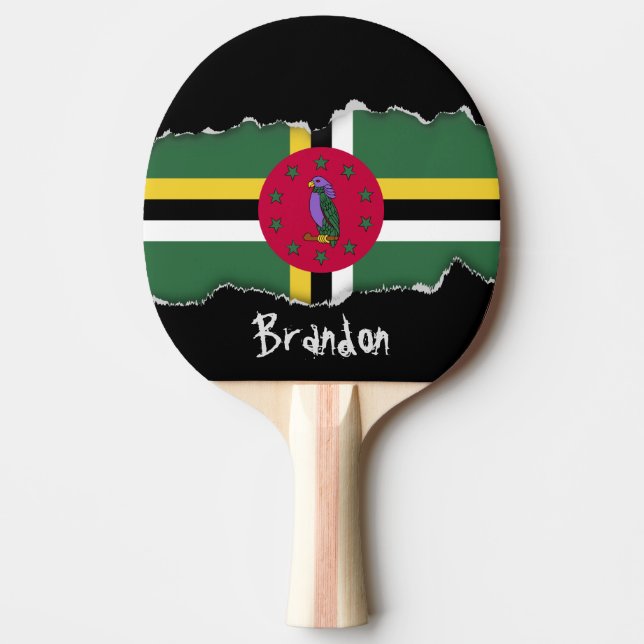 Flag of Dominica Ping Pong Paddle (Front)