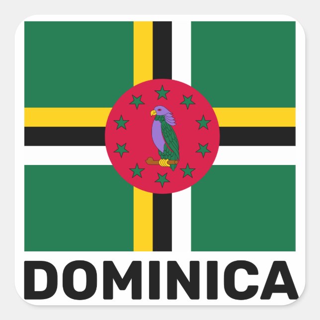 Flag of Dominica Square Sticker (Front)