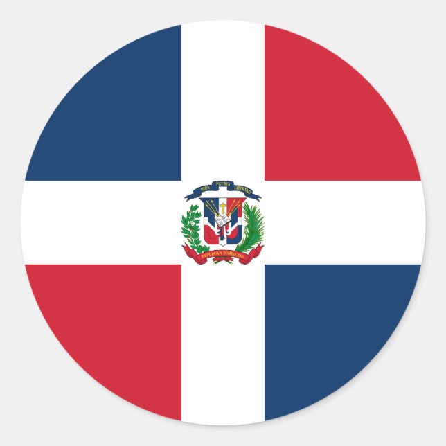 Flag of Dominican Republic Classic Round Sticker (Front)