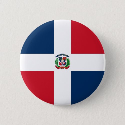 Flag of Dominican Republic on Pin  Button Badge
