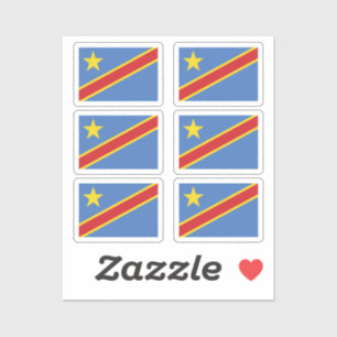 Flag of DR Congo Collection pack of 6 Sticker