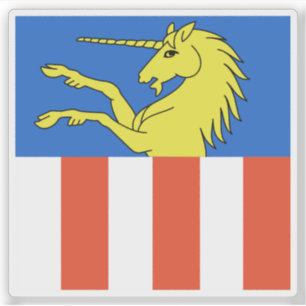 Flag of Dübendorf (Duebendorf), Switzerland Sticker