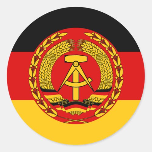 Flag of East Germany _ Flagge der DDR GDR _ NVA Classic Round Sticker