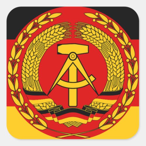 Flag of East Germany _ Flagge der DDR GDR _ NVA Square Sticker