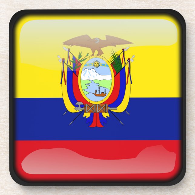 Flag of Ecuador Beverage Coaster (Front)