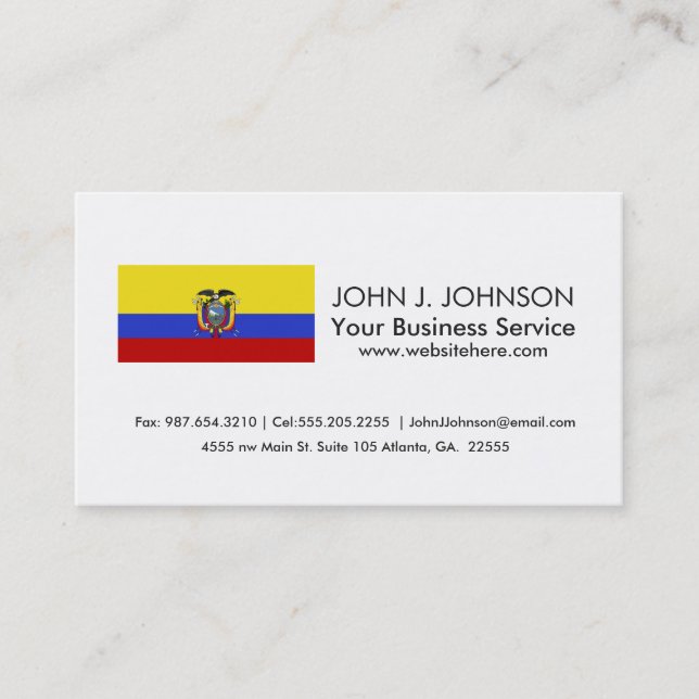 Flag of Ecuador Business Card (Front)
