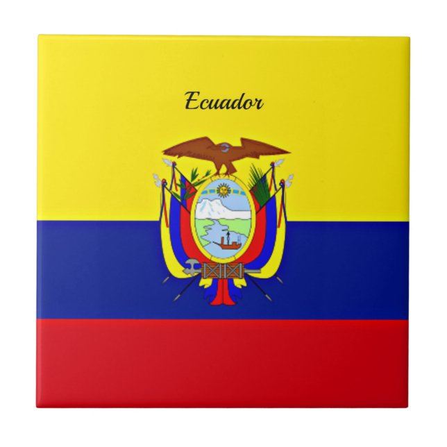 Flag of Ecuador Ceramic Tile (Front)