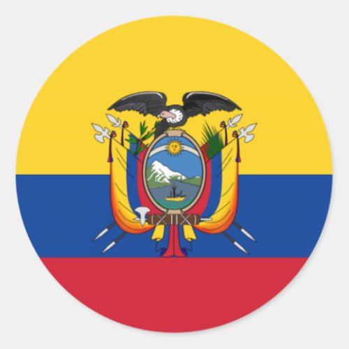 Flag of Ecuador Classic Round Sticker