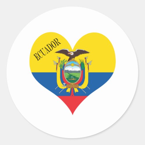 Flag of Ecuador Classic Round Sticker