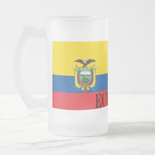 Flag of Ecuador Frosted Glass Beer Mug