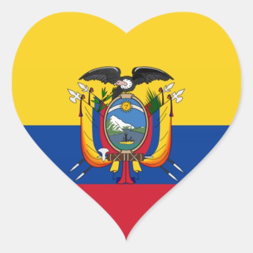 Flag of Ecuador Heart Sticker
