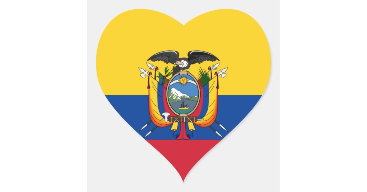 Flag of Ecuador Heart Sticker | Zazzle