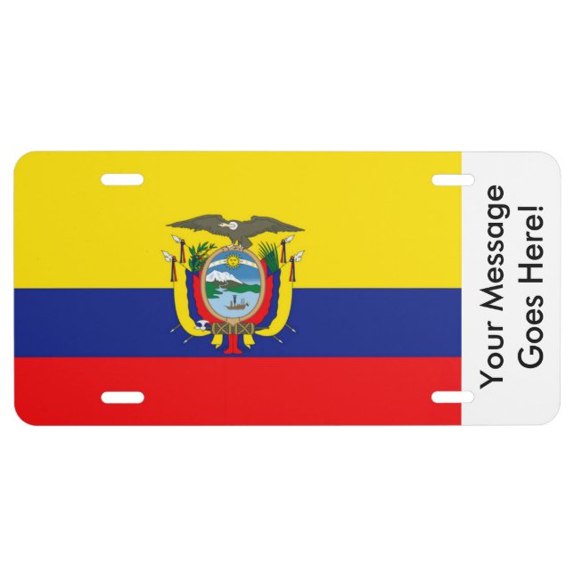 Flag of Ecuador License Plate (Front)