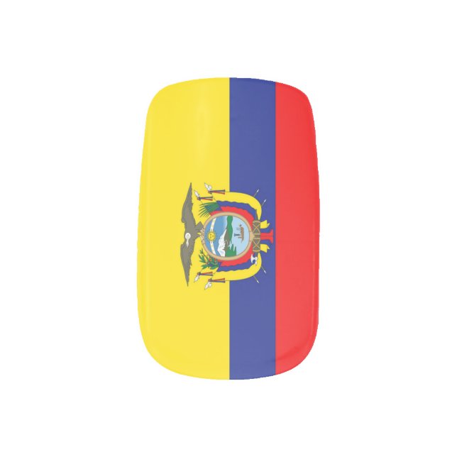 Flag of Ecuador Minx Nail Art (Right Thumb)
