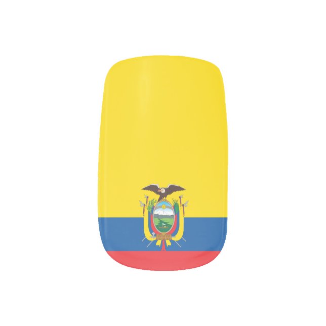 Adesivo Bandiera Ecuador Ondulata – Formato Medio 80x60 Mm, Vinile Resistente Per Auto, Valigia O Computer