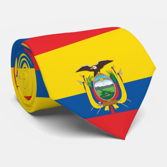 Flag of Ecuador Neck Tie (Rolled)