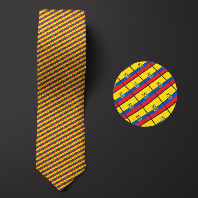 Flag of Ecuador Pattern Neck Tie (Creator Uploaded)