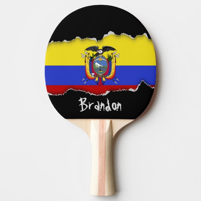 Flag of Ecuador Ping-Pong Paddle (Front)