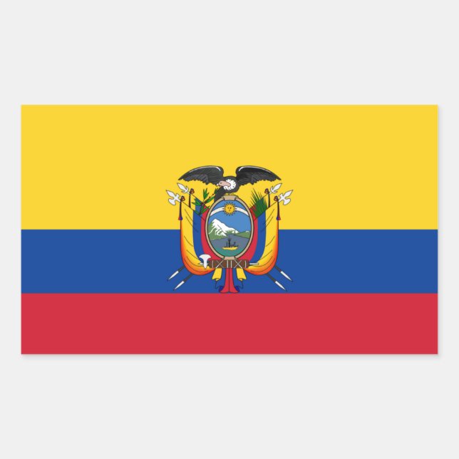 Flag of Ecuador Rectangular Sticker (Front)
