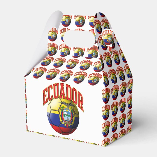Flag of Ecuador Soccer Ball Favor Boxes (Front Side)