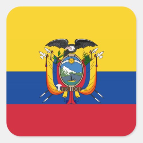 Flag of Ecuador Square Sticker