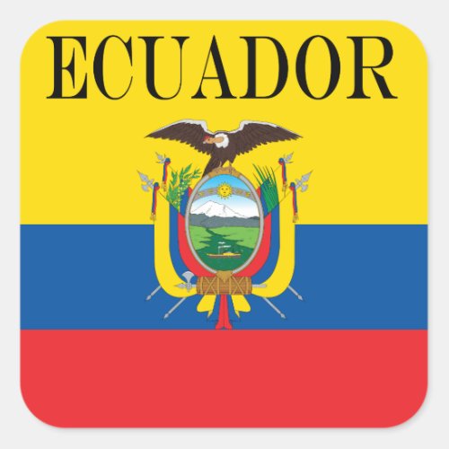 Flag of Ecuador Square Sticker