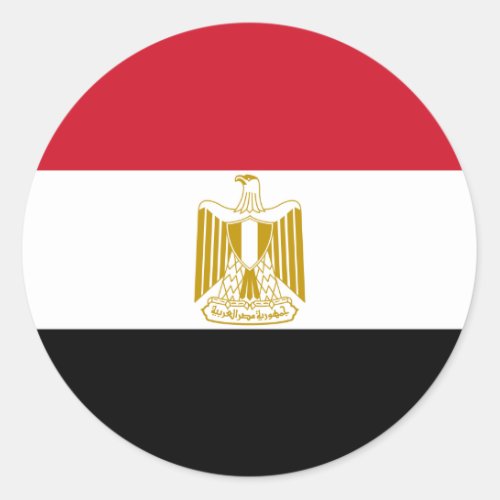 Flag of Egypt _ علم مصر _ Egyptian Flag Classic Round Sticker