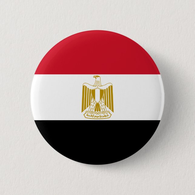 Flag of Egypt - علم مصر - Egyptian Flag Pinback Button (Front)