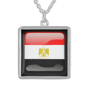 Flag of Egypt Sterling Silver Necklace